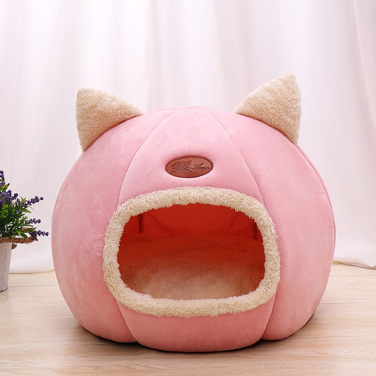 Luxury Enclosed Cat Bed - Warm, Soft & Cozy