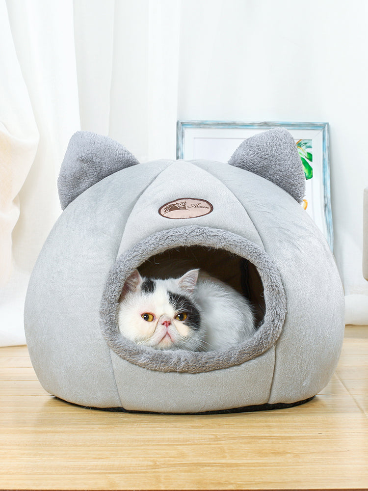 Luxury Enclosed Cat Bed - Warm, Soft & Cozy