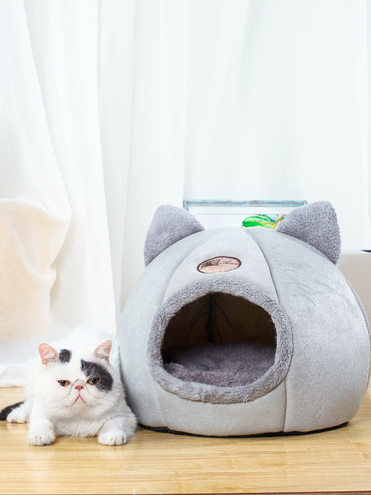 Luxury Enclosed Cat Bed - Warm, Soft & Cozy