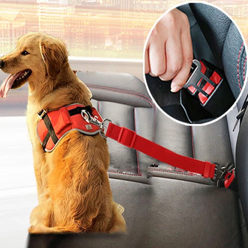 Adjustable Pet Car Seat Belt Harness  Dog & Cat Safety Lead Clip for Vehicle Travel