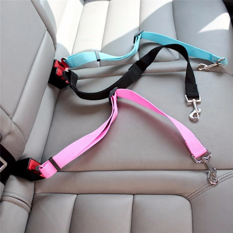 Adjustable Pet Car Seat Belt Harness  Dog & Cat Safety Lead Clip for Vehicle Travel
