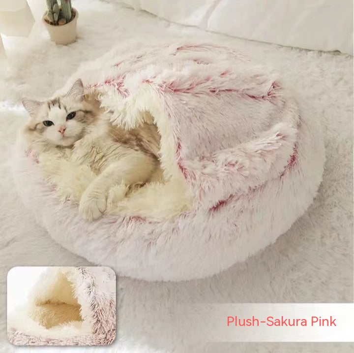 Cozy Plush Pet Bed for Dogs & Cats (Warm & Soft)