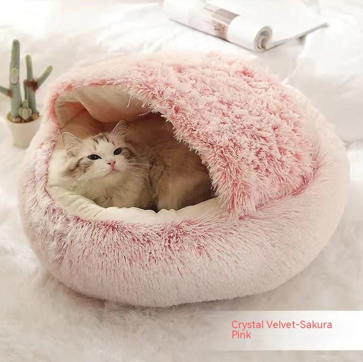 Cozy Plush Pet Bed for Dogs & Cats (Warm & Soft)